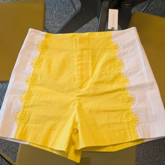 NWT Maeve Surf City Linen Blend Embellished Shorts - Picture 6 of 7